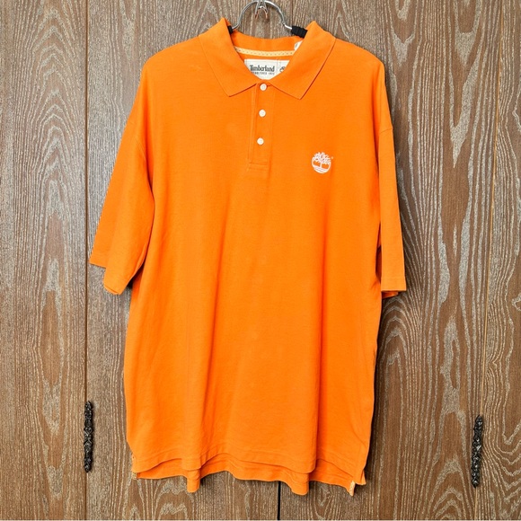 Timberland Men's Orange Polo Shirt Classic Style Sz XL Embroidered Logo Casual - Picture 1 of 8